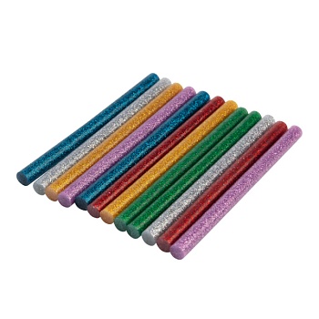 Стержни клеевые 7мм,100мм, 12шт/уп,блест - блистер,цветные с блестками