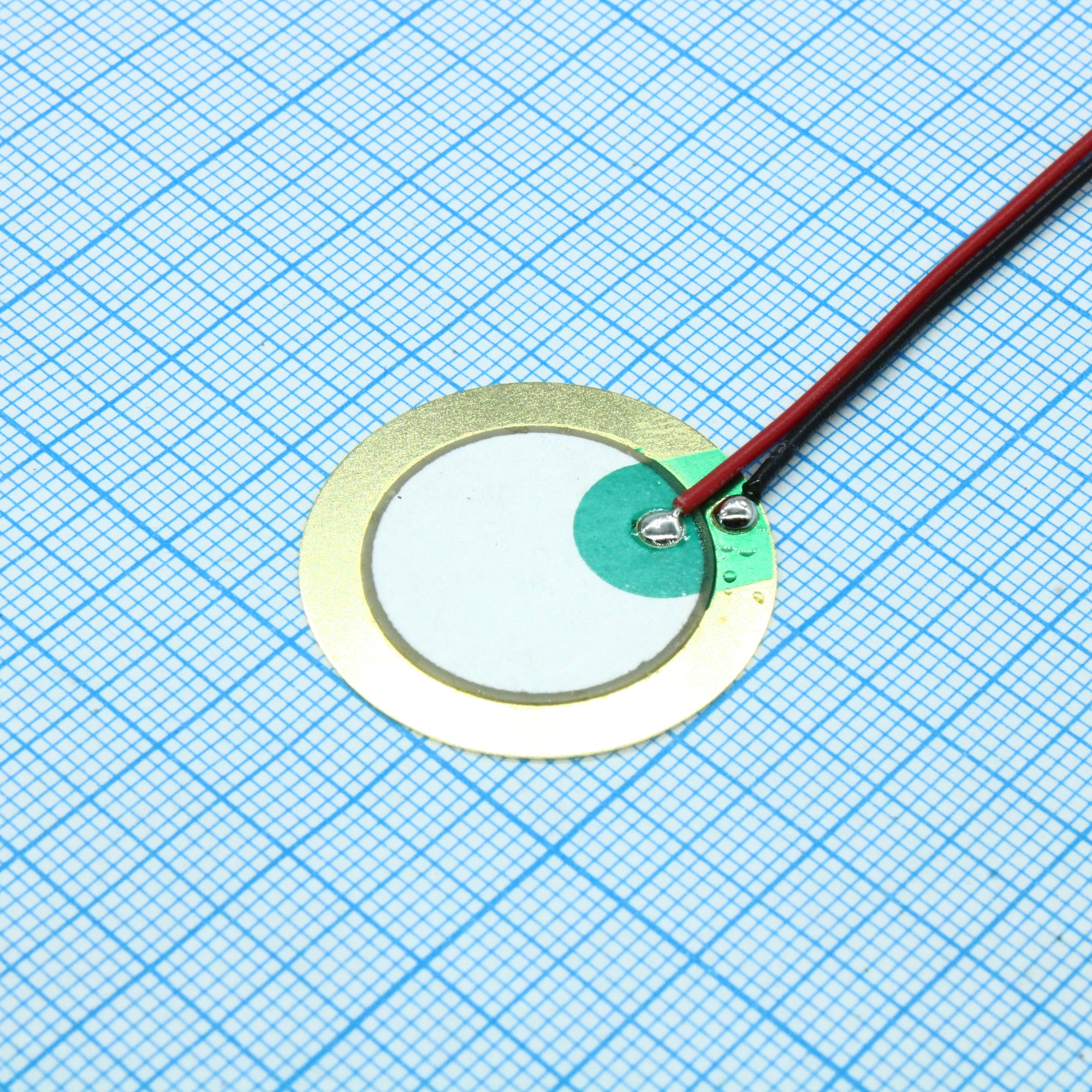 FML-27T-3.9A1-100 - Пьезо-элемент 3.9kHz  Cсоб=23nf  D=27.0  t=0.48 длина выводов 100мм