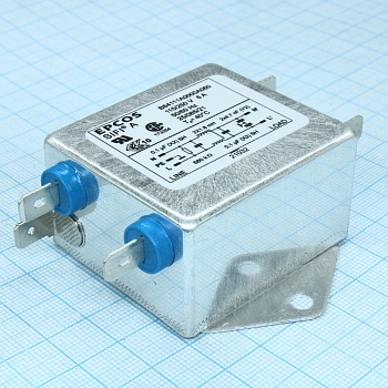 B84111A0000A060 - Сетевой фильтр 2x6A/250V, SIFI-A, 2x0.1мкФ (Х2) + 2х4700пФ (Y2), 2х1.8мГн