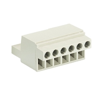 Розетка Wiecon 8213 B / 6 TOP OB - Розеточный разъем, на кабель, прямой, шаг 5,08 мм, 6 полюсов, номинальное сечение: 2,5 мм кв., винтовая фиксация провода, 400V, 12А, без маркировки, цвет: серый, серия 8213 B TOP / F