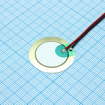 FML-27T-3.9A1-100 - Пьезо-элемент 3.9kHz  Cсоб=23nf  D=27.0  t=0.48 длина выводов 100мм