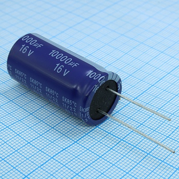 KSK109M016S1A1N36K - Конденсатор алюминиевый электролитический 10000мкФ 16В ±20% (18х36мм) радиальный 7.5мм 3230мА 2000часов 85°C россыпь