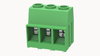 DG136HT-10.16-03P-14-00A(H) - Винтовой клеммный блок c рельефной обоймой, 3 контакта. Серия DG136HT-10.16
