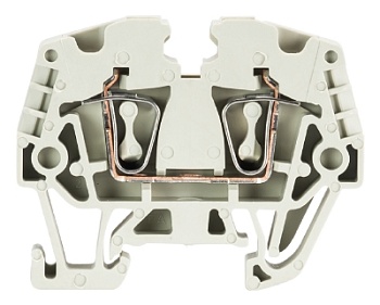 Клемма WKMF 2.5/15 - Проходная клемма, тип фиксации провода: пружинный, номинальное сечение: 2,5 мм кв., 24А, 500V, ширина: 5 мм, цвет: серый, тип монтажа: DIN 15