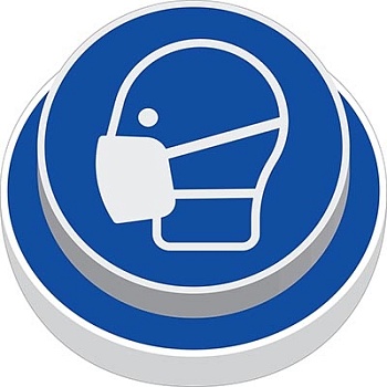 gws307918 - Знак безопасности 3D "Используйте маску", белый на синем, размер 435 х 435 мм, 1 шт.