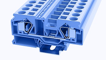 Проходная клемма WS16-01P-12 - Проходная клемма, тип фиксации провода: пружинный, номинальное сечение: 16 мм кв., 76A, 800V, ширина: 12 мм, цвет: синий, тип монтажа: DIN35