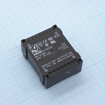 BV UI 302 0164 - Трансформатор питания 4ВА  2*115В, 2x6В , 2x333мА 70/B (43)