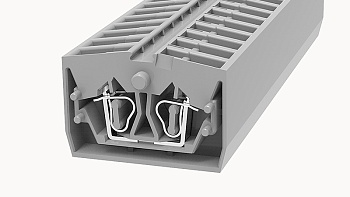 Проходная клемма WS2.5-MID-CO-01P-11 - Проходная клемма, тип фиксации провода: пружинный, номинальное сечение: 2,5 мм кв.,  24А, 800V, ширина: 6  мм,  цвет:  синий, тип монтажа: в панель