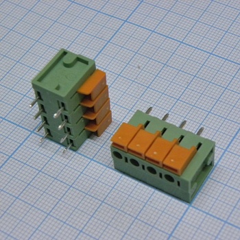 DG142V-5.08-04P-14-00A(H) - Нажимной безвинтовой клеммный блок 4 контакта. Зажим типа торцевой контакт. Серия DG142V-5.08