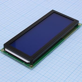 HTM2004C-25W-T5P 6H - ЖКИ знакосинтезирующий 20 x 4, STN Синий Негативный/прозрачный светодиодная подсветка белая, размеры 146x62.5 мм, видимая область 123x43 мм, -20...70°C, 6 o`clock