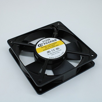 YAH1225B2 - Вентилятор 220В AC, 14.5W, 2000об/мин., 120x120х25мм, 101.4 м3/час, 35.7 дБ, подшипник качения, тип вывода - терминал, -10°C~+70°C