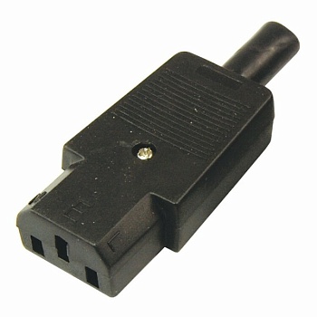 Сетевой разъем на кабель розетка тип C13 - Разъем питания серии AC, розетка 3-х полюсная на кабель, 10А 250В