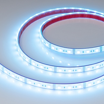 Лента герметичная RTW-PFS-B60-13mm 12V RGB (14.4 W/m, IP68, 5060, 5m) 033790 - Светодиодная лента RTW-PFS-B60, герметичная IP68 (PFS-полная силиконовая экструзия). Светодиоды 5060, 60 шт/м (300 шт на 5 м), белая плата, ширина 13 мм, скотч 3M. Цвет RGB, уг