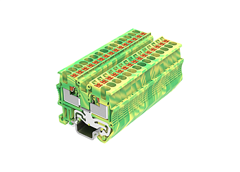 Заземляющая клемма TPM1.5-2-PE - Заземляющая клемма, тип фиксации провода: push-in, номинальное сечение: 1,5 мм кв., 17,5A, 500V, ширина: 3,5 мм, цвет: желто-зеленый, тип монтажа: DIN 15