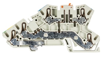 Клемма этажн. WKIS 2,5 NTM-D-SL - Этажная клемма, тип фиксации провода: пружинный, номинальное сечение: 2,5/4 мм кв., 20A, 400V, ширина: 5 мм, цвет: серый, тип монтажа: DIN 35