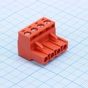 WJ2EDGK-5.0-04P-16-00A - Разъем клеммный винтовой на кабель 4 контакта шаг 5 мм
