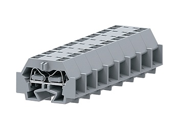 Клемма мини 242351 - Мини клемма, боковой подвод кабеля, 4 точки подключения в клемме, тип фиксации провода: пружинный, номинальное сечение: 4 мм кв., 24A, 630V, цвет: серый, тип монтажа: DIN15