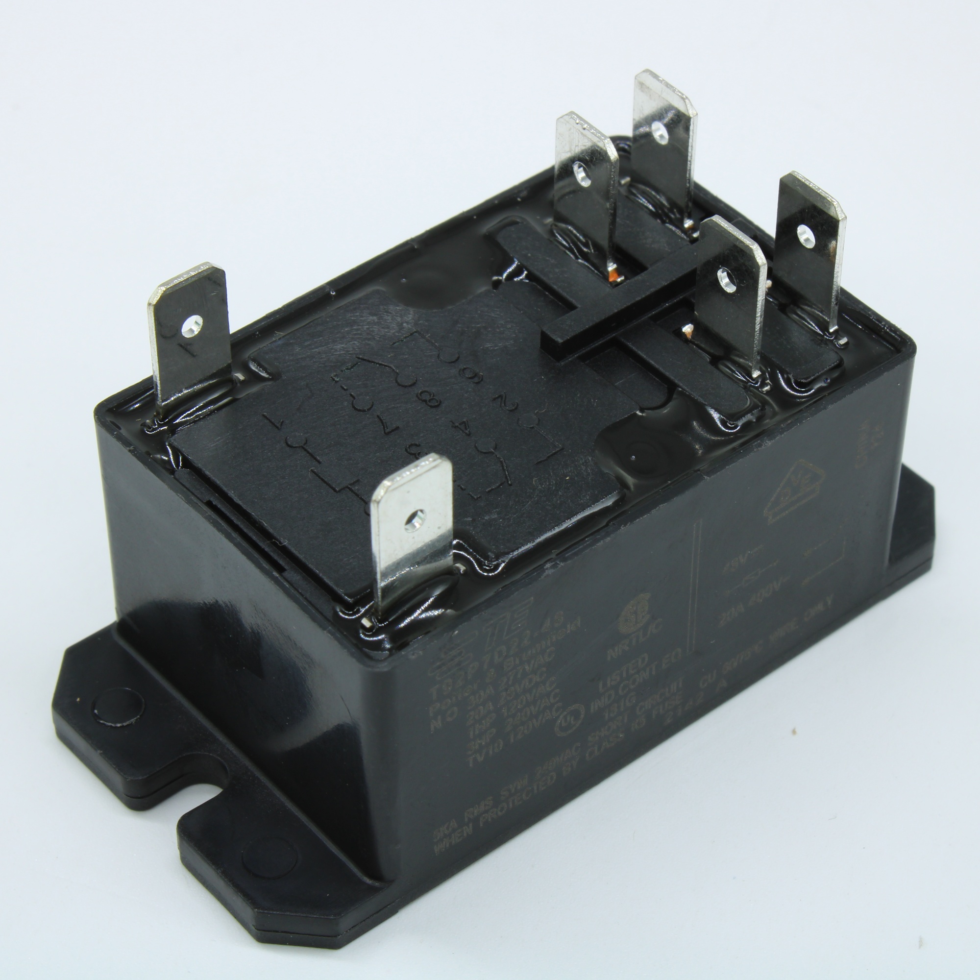 7-1393211-2 - Реле силовое 30А две группы на замыкание катушка 48В (68.58х34.54х37.97)мм монтаж на фланец