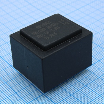 FWE130421 - Трансформатор 230/115В, 50-60Гц (1-5), 6В/0.25А, 1.5ВА (7-9)