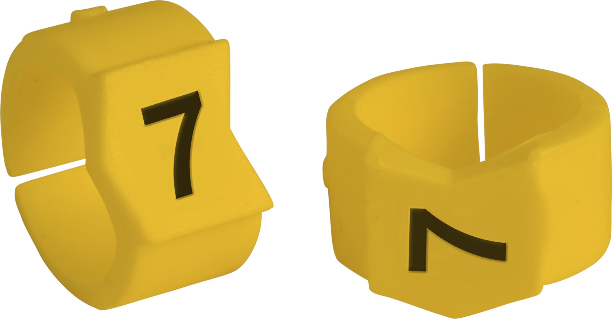 brd333607 - SCNG-45-7 клипсы жёлтые, 50шт/упак, для провода 11,2-15,0мм диаметра, легенда 7