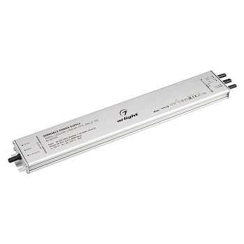 Блок питания ARPV-LG24400-LINEAR-PFC-DALI2-PD (24V, 16.7A, 400W) 037775 - Диммируемый блок питания 24V с гальванической развязкой, ток 16.7А, 400Вт, с управлением DALI, c функцией PUSH-DIM, с корректором мощности, PF>0,95. Тонкий металлический корпус IP67