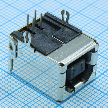 61729-1011BLF - Разъем USB 2.0 тип B стандартный угловой монтаж в отверстие