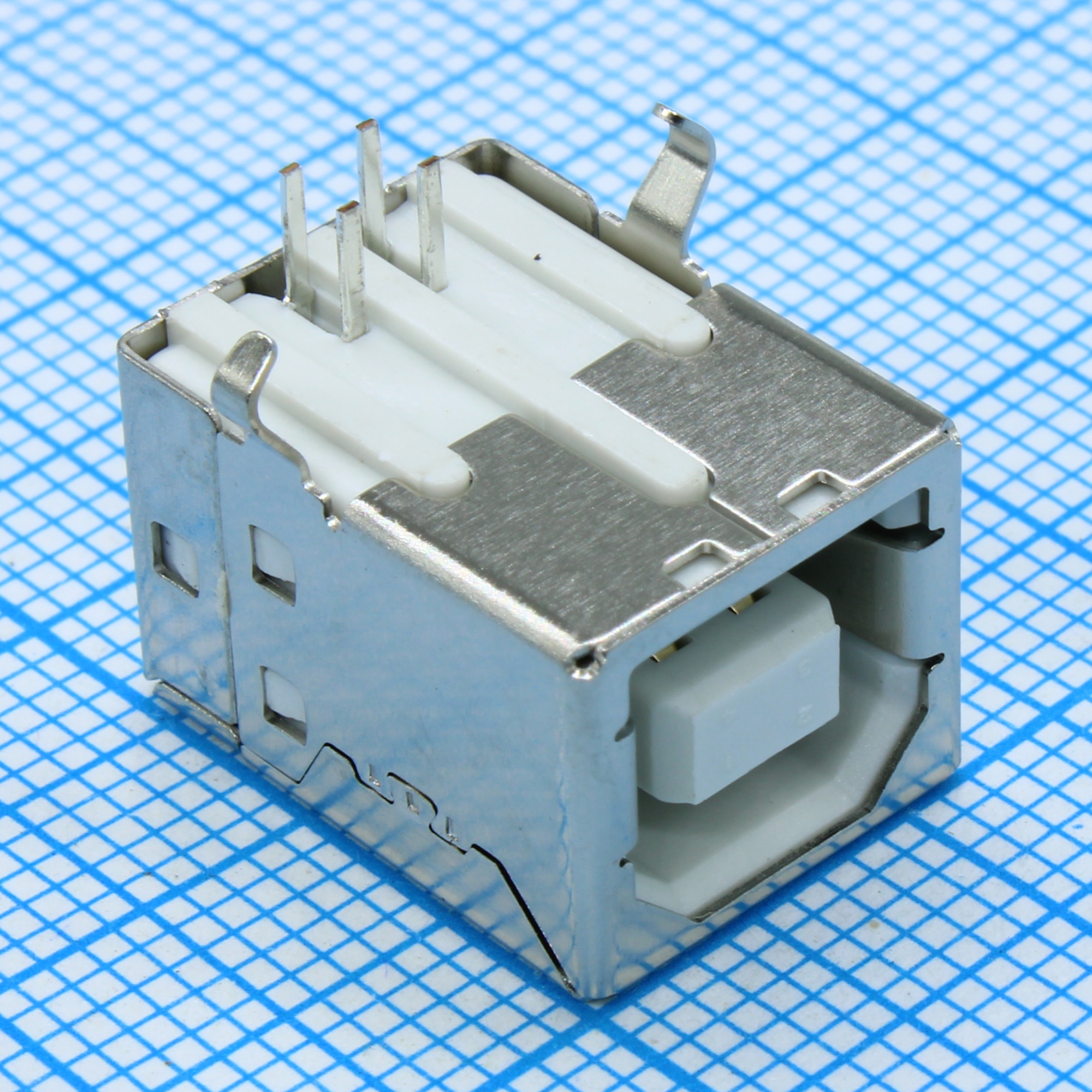 DS1099-WN0 - Разъем USB тип B розетка на плату белая,  угловая