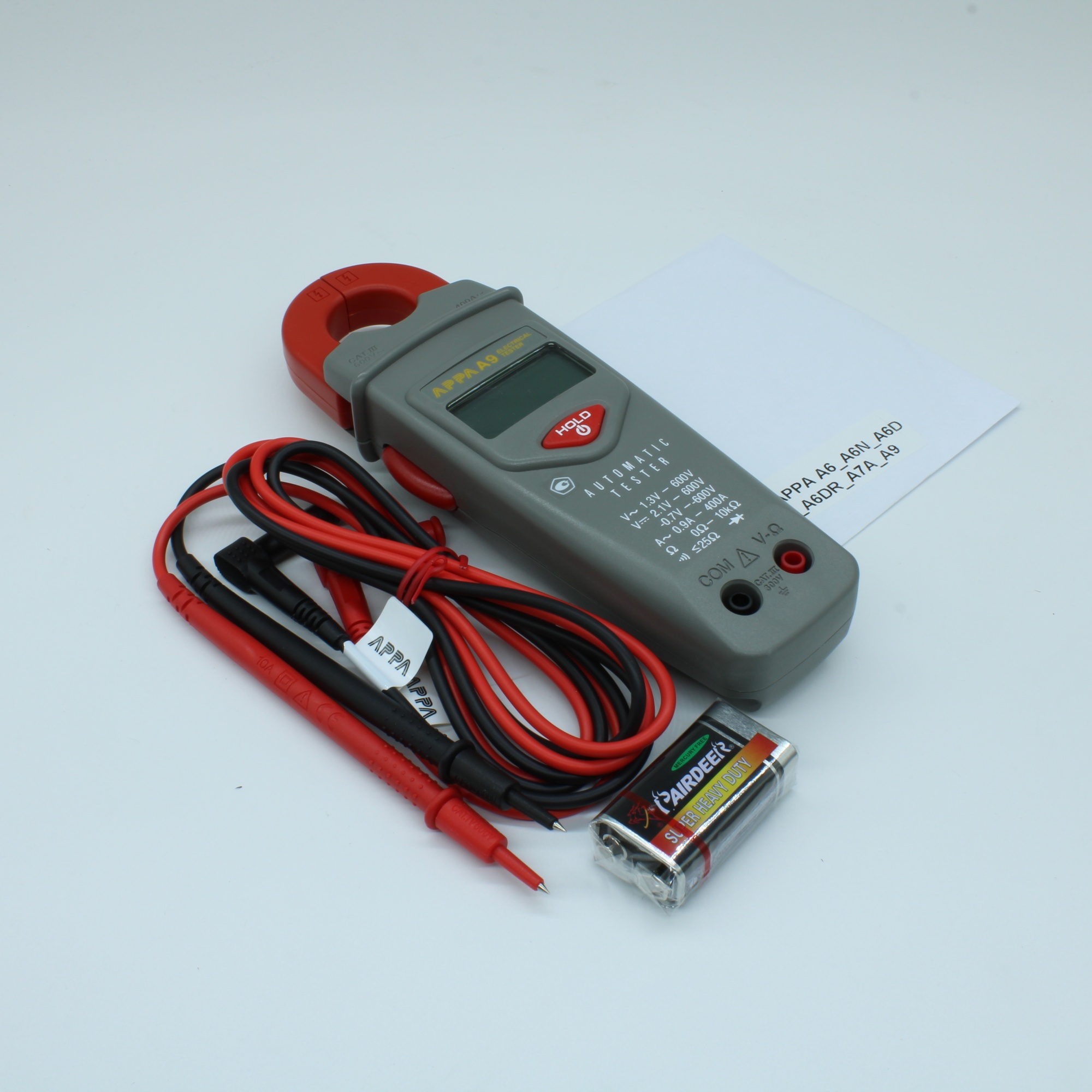 APPA A9 - Токоизмерительные клещи с функцией измерения ACA, DCV, ACV, сопротивления и прозвонки цепи