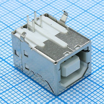 DS1099-WN0 - Разъем USB тип B розетка на плату белая,  угловая