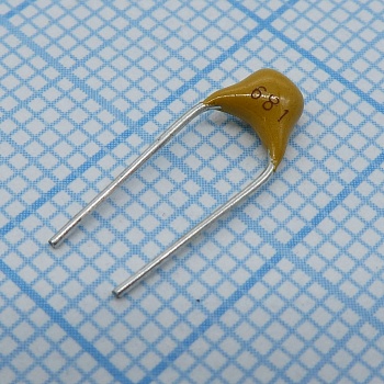 TS170R1H681J8BNB0R - Конденсатор керамический многослойный 680пФ 50В NPO ±5% радиальный 5.08мм 125°C россыпь