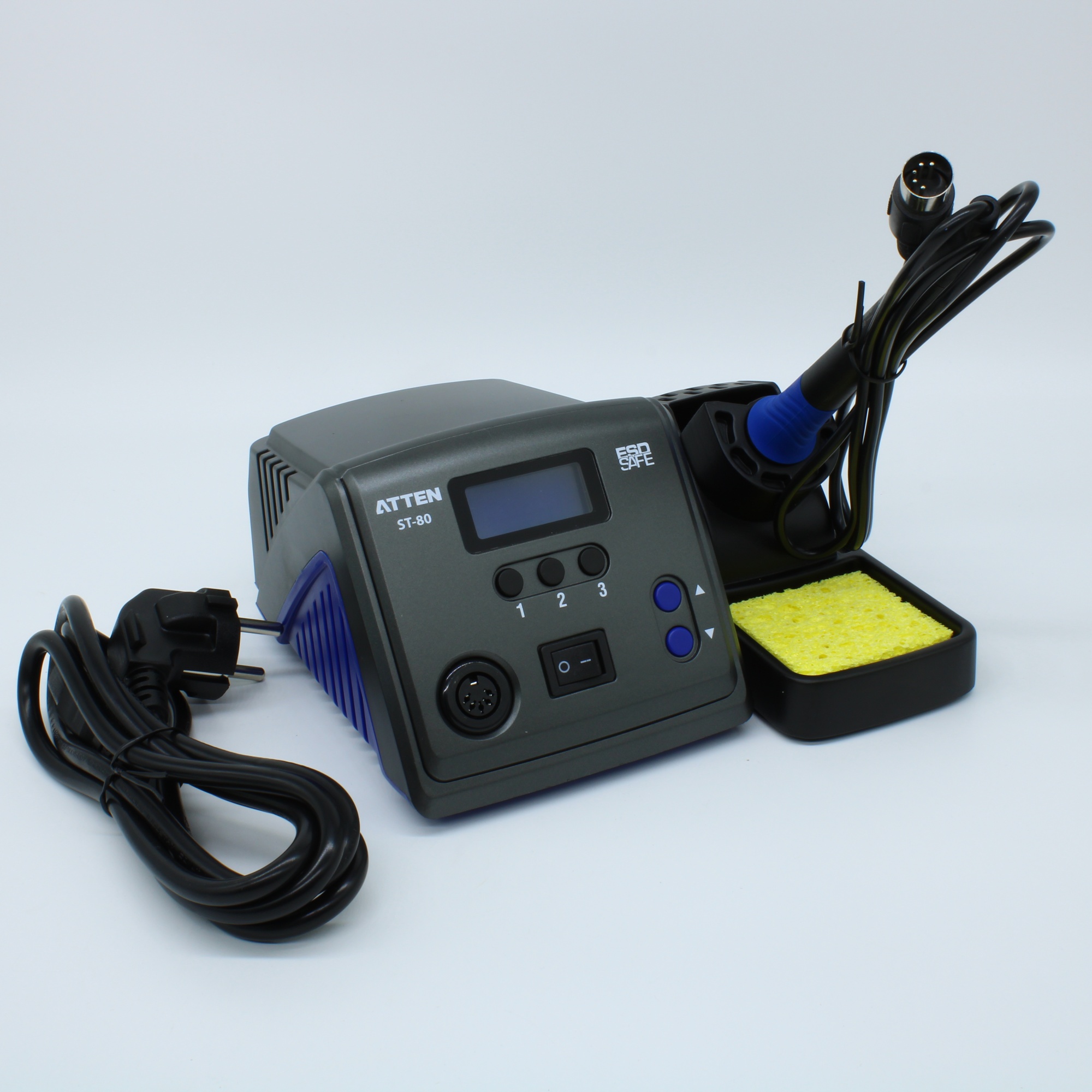 ST-80 - Паяльная станция 80Вт, 3 группы температур быстрого доступа, диапазон температур от 150°С до 480°С, тип жала T900-B