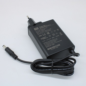 NGE90E48-P1J - AC-DC, 90Вт, сетевой адаптер, выход 48В/1.875А, вход 80...264В AC, 47...63 Гц, изоляция 4000B DC, 2xMOPP, 62x30*x85.5мм, -30...+70C, евровилка, выходной разъем 11мм, диам. 5.5х2.1мм