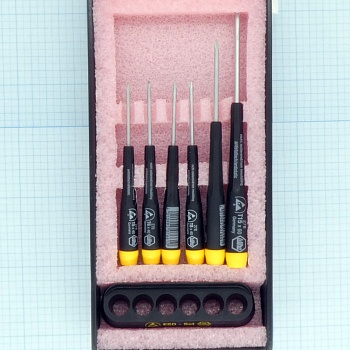 Набор отверток 278K6 ESD - Набор отверток(6штук) рукоятки с крутящимся колпачком и зоной быстрого кручения.