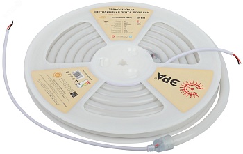 Лента светодиодная LS2835-9.6-120-24-3000K-IP68-5м 24В термостойкая для бани тепл. бел. (в комплекте: 2 заглушки; 10 крепежей)(уп.5м) Эра Б0062320