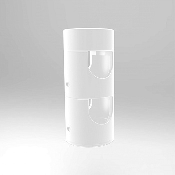 Крепление MOONLIGHT-CYL-D18-DUO-WHITE 047390 - Крепление герметичной ленты MOONLIGHT D18. Материал сталь, цвет белый. Габариты держателя в сборке 34x34x76 мм.