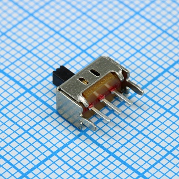 L-KLS7-SS03-12D02-EG03 - Переключатель движковый вертикальный (ON-ON), 0.3A 50VDC, высота движка 3мм, 10000циклов монтаж в отверстие