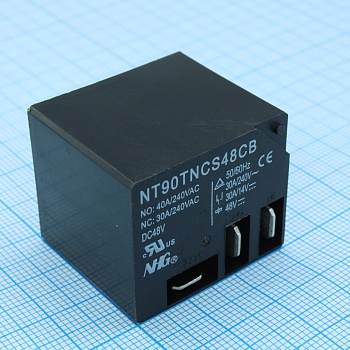 NT90T-N-C-S-DC48V-C-B-0.9 - Реле силовое, 40А одна контактная группа-два направления катушка 48В 130°С 0.9Вт