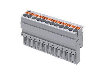 Разъем штекерный TPP2.5-12-GY - Разъем штекерный с push-in зажимом, для клемм TP2.5-2…, 12 полюсов, цвет: серый