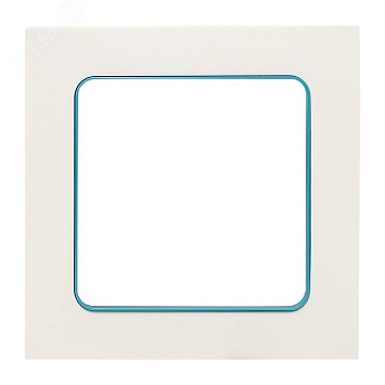 Стокгольм Рамка 1-местная белая с линией цвета синий PROxima EXM-G-304-30