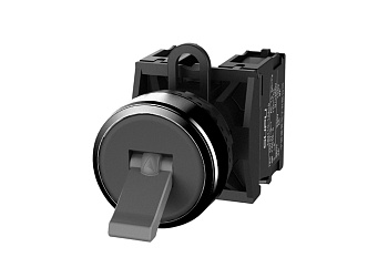 Тумблер (черный) TS2510-0NM60-S10 - Тумблер, без блокировки, без подсветки, пластиковое переднее кольцо, с мгновенным нажатием, с контактной группой 1NO, диаметр головки кнопки 29,5 мм, диаметр посадочного отверстия: 22 мм, цвет: черный