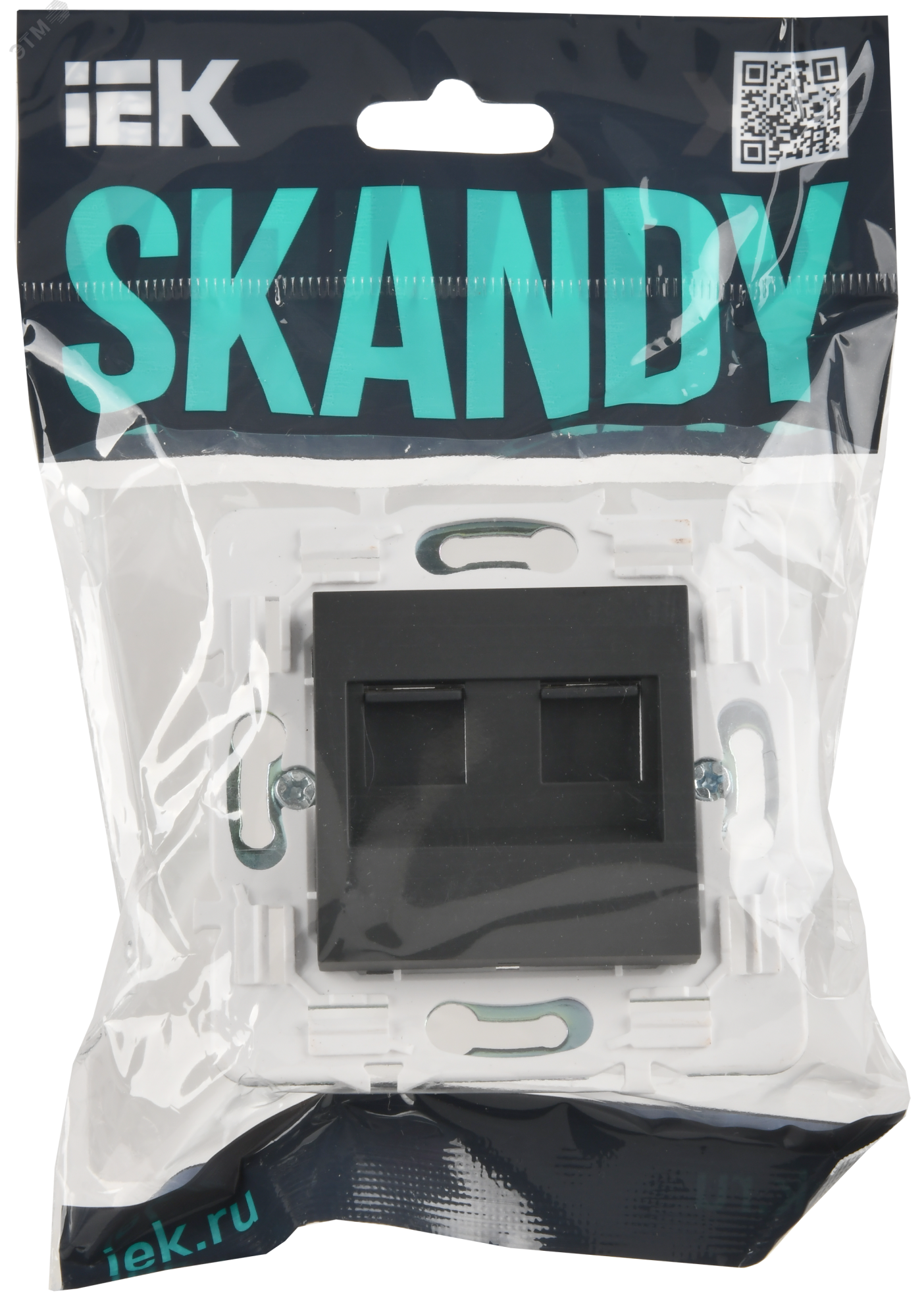 SKANDY Розетка компьютерная двойная RJ45 кат.5E SK-K03G графит IEK SK-K20-1-K53