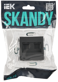 SKANDY Розетка компьютерная двойная RJ45 кат.5E SK-K03G графит IEK SK-K20-1-K53
