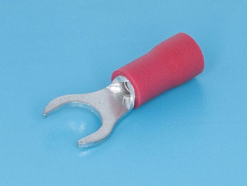 TYRI-1.25-5 - Клемма тип "U" 5,3мм на провод 0,5-1,5мм круглая, изолированная, кратно 100шт.