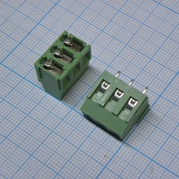 DG500-5.08-03P-14-00A(H) - Винтовой клеммный блок c рельефной обоймой, 3 контакта. Серия DG500-5.08