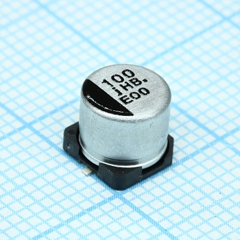 EEEHB0J101P - Конденсатор алюминиевый электролитический 100мкФ 6.3В ±20% (6.3 X 5.8мм) для поверхностного монтажа 71мА 2000час 105°С автомобильного применения лента на катушке