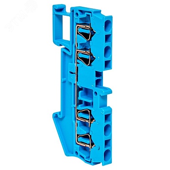 Колодка клеммная пружинная JXB-ST-2.5 31А 4 вывода синяя  plc-jxb-st-2.5-4-blue