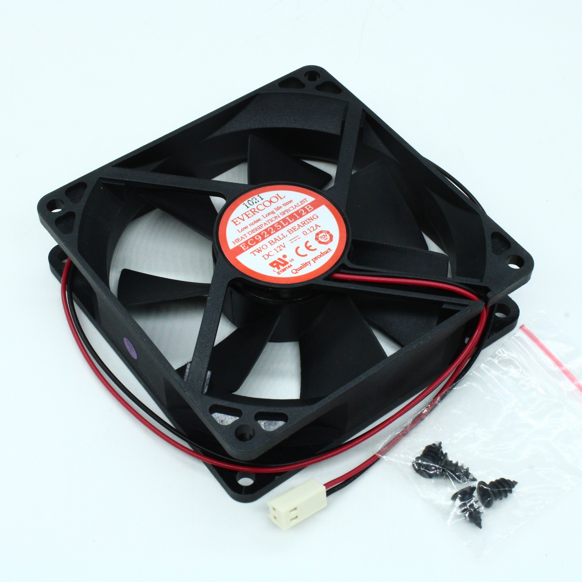 EC9225LL12B - Вентилятор 12В, 92х92х25мм, подшипник качения, 1200 об/мин