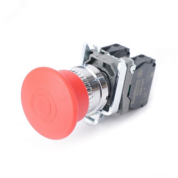 Кнопка аварийного останова SB4 в сборе 22мм 40мм тяни-толкай металл 1НО+1НЗ SB4BT845