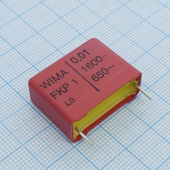 FKP1T021005H00JSSD - Конденсатор металлоплёночный полипропиленовый 0.01uF ±5% 1600VDC/650VAC (26.5 X 7 X 16.5mm) радиальный 22.5mm россыпь