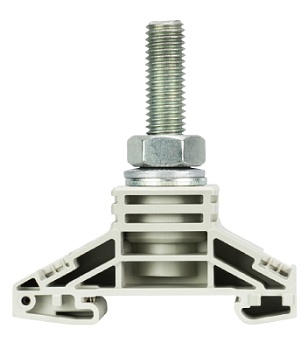 Клемма болтовая BK M10/35 - Болтовая клемма М10, тип фиксации провода: болт, 265A, 1000V, ширина: 32 мм, цвет: серый, тип монтажа: DIN 35